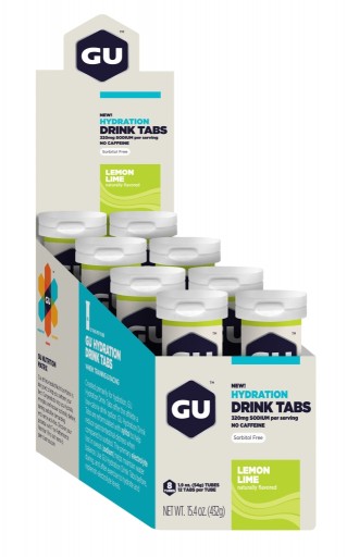 GU Hydration Drink Tabs - Lemon Lime - 8 Tubes X 12 Tabs Per Tube