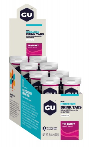 GU Hydration Drink Tabs - Tri Berry - 8 Tubes X 12 Tabs Per Tube